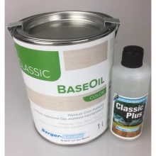 Двухкомпонентное масло Berger BaseOil Color 2K для дерева глубокого проникновения Platinum Grey / Платиново-серый 1 л