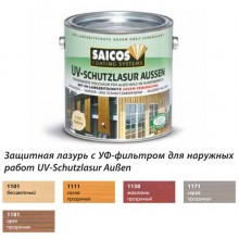 Защитная лазурь с УФ-фильтром Saicos UV-Schutzlasur Aussen для наружных работ 1171 серая прозрачная 125 мл