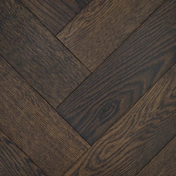 Инженерная доска Damy Floor Дуб Шоколадный коллекция Luxury Английская Ёлка Евростандарт 600 х 90 х 15 мм