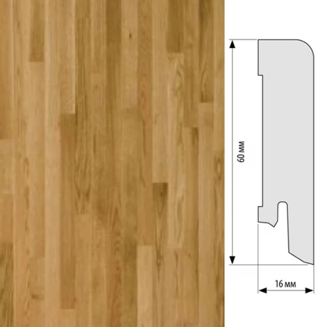 Плинтус Karelia Oak Nature шпон 15 x 60 мм