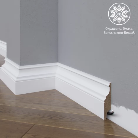 Плинтус МДФ Madest Decor 27-072-22 белая базовая эмаль w2707222
