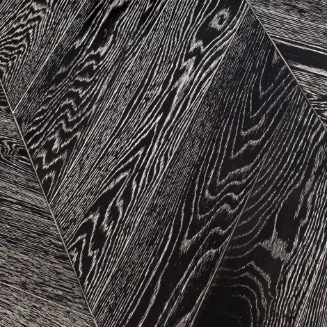 Паркет французская елка Marco Ferutti Дуб Неро браш коллекция Louvre 585 x 125 x 15 мм