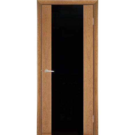Межкомнатная дверь Мебель-Массив Альба 1 Светлый дуб без патины полотно с остеклением витраж черный