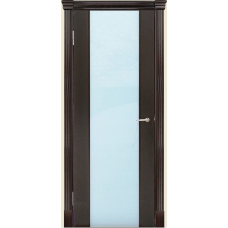 Межкомнатная дверь Мебель-Массив Альба 1 Темный дуб без патины полотно с остеклением витраж зеркало