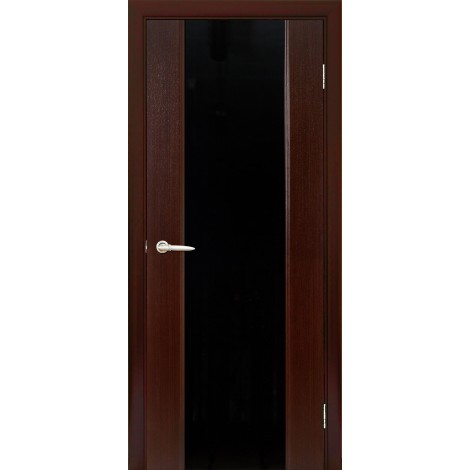 Межкомнатная дверь Мебель-Массив Альба 1 Венге без патины полотно с остеклением витраж черный
