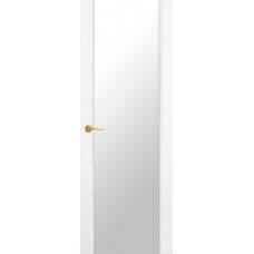 Межкомнатная дверь Мебель-Массив Альба 1 Эмаль белая без патины полотно с остеклением витраж матовый