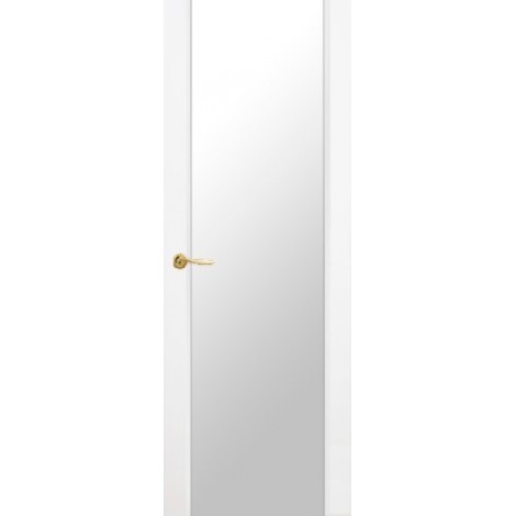 Межкомнатная дверь Мебель-Массив Альба 1 Эмаль белая без патины полотно с остеклением витраж матовый