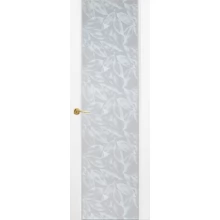 Межкомнатная дверь Мебель-Массив Альба 1 Эмаль белая без патины полотно с остеклением витраж лепестки
