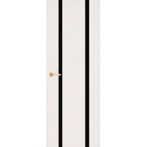Межкомнатная дверь Мебель-Массив Альба 2 Эмаль белая без патины полотно с остеклением витраж черный