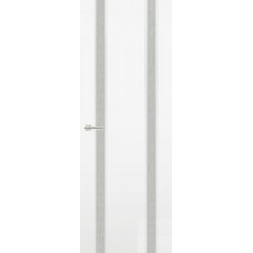 Межкомнатная дверь Мебель-Массив Альба 2 Эмаль белая патина полотно с остеклением витраж зеркало