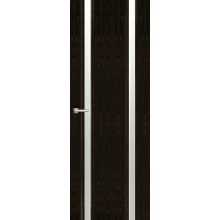 Межкомнатная дверь Мебель-Массив Альба 2 Глянец темный дуб патина полотно с остеклением витраж матовый