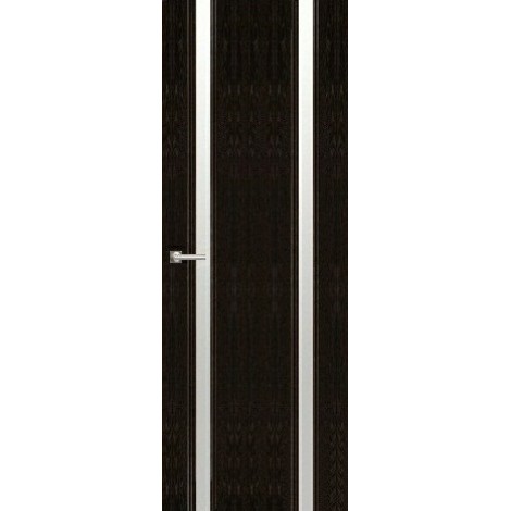 Межкомнатная дверь Мебель-Массив Альба 2 Глянец темный дуб патина полотно с остеклением витраж матовый
