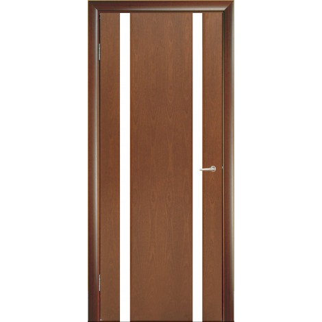 Межкомнатная дверь Мебель-Массив Альба 2 Красное дерево без патины полотно с остеклением витраж матовый