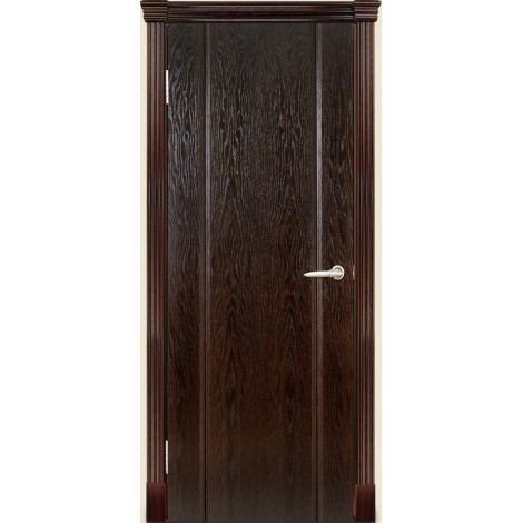 Межкомнатная дверь Мебель-Массив Альба 3 Глянец темный дуб патина полотно глухое