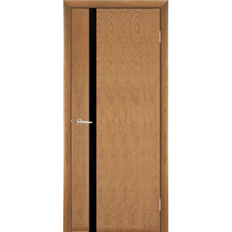 Межкомнатная дверь Мебель-Массив Альба 4 Светлый дуб без патины полотно с остеклением витраж черный