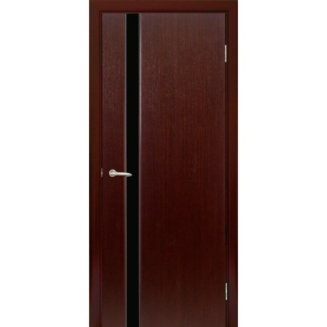 Межкомнатная дверь Мебель-Массив Альба 4 Венге без патины полотно с остеклением витраж черный