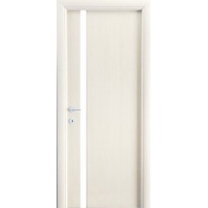 Межкомнатная дверь Мебель-Массив Альба 4 Эмаль белая без патины полотно с остеклением витраж зеркало