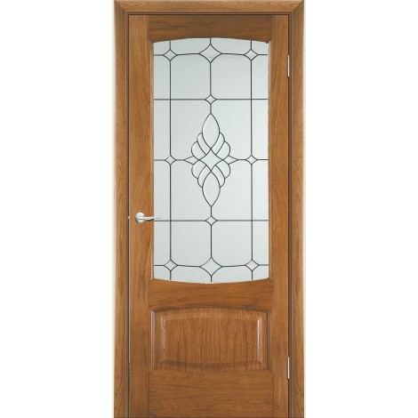 Межкомнатная дверь Мебель-Массив Антик Светлый дуб без патины полотно с остеклением