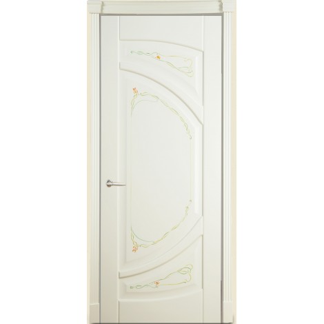 Межкомнатная дверь Мебель-Массив Арте Эмаль слоновая кость без патины роспись 2 стороны полотно глухое