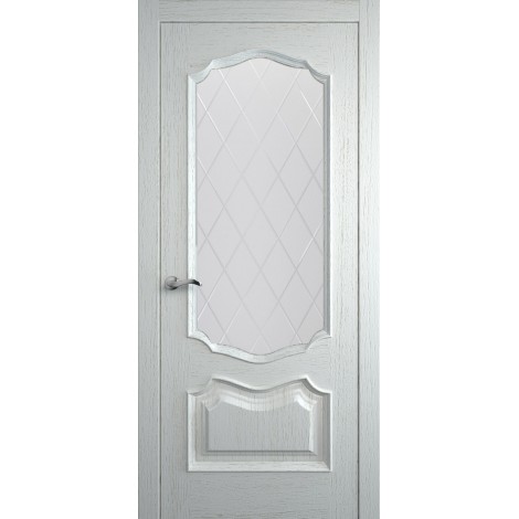 Межкомнатная дверь Мебель-Массив Барселона Эмаль RAL 9010 без патины полотно с остеклением витраж