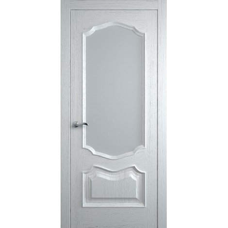 Межкомнатная дверь Мебель-Массив Барселона Эмаль белая на дубе без патины полотно с остеклением