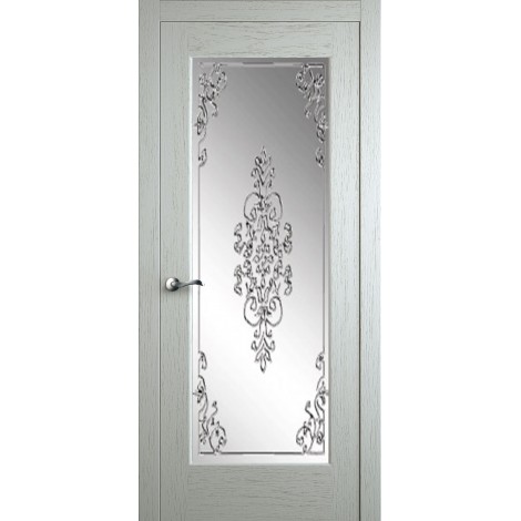 Межкомнатная дверь Мебель-Массив Болонья 4 Эмаль RAL 9010 без патины полотно с остеклением витраж заливной