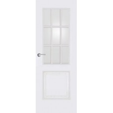 Межкомнатная дверь Мебель-Массив Генуя 2 Эмаль белая полотно с остеклением витраж матовый