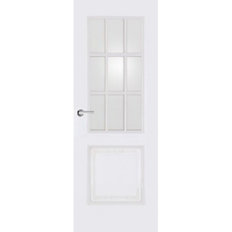 Межкомнатная дверь Мебель-Массив Генуя 2 Эмаль белая полотно с остеклением витраж матовый