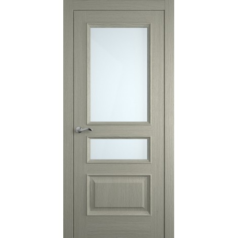 Межкомнатная дверь Мебель-Массив Гранада Эмаль RAL 7044 без патины полотно с остеклением