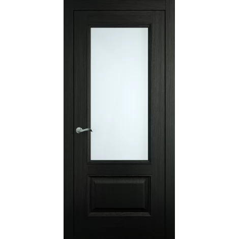 Межкомнатная дверь Мебель-Массив Гранада 2 Эмаль RAL 9005 без патины полотно с остеклением