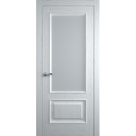 Межкомнатная дверь Мебель-Массив Гранада 2 Эмаль белая патина полотно с остеклением