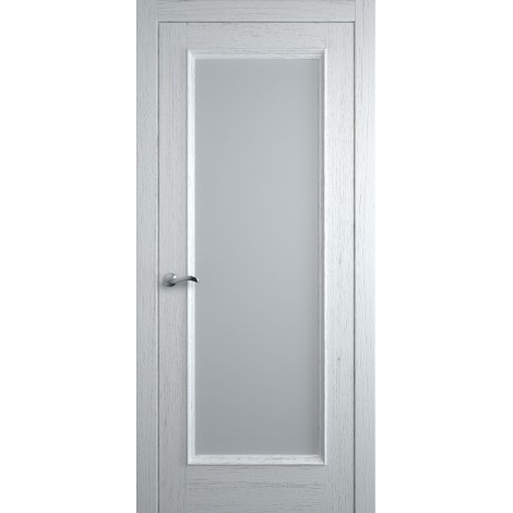 Межкомнатная дверь Мебель-Массив Гранада 3 Эмаль белая на дубе без патины полотно с остеклением