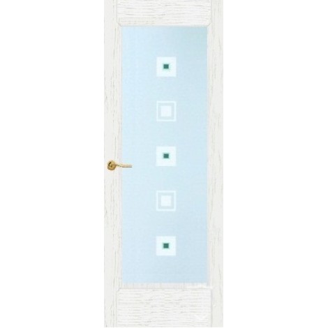 Межкомнатная дверь Мебель-Массив Капри Эмаль белая патина полотно с остеклением