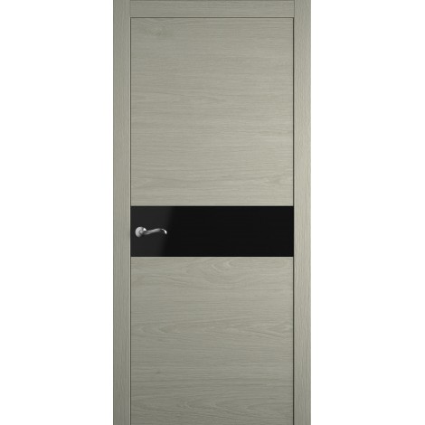 Межкомнатная дверь Мебель-Массив Кремона Эмаль RAL 7044 полотно с остеклением (стекло черное)