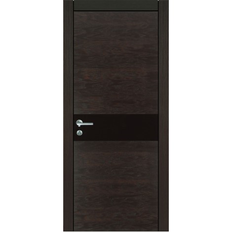 Межкомнатная дверь Мебель-Массив Кремона Пепельный дуб полотно с остеклением (стекло черное)