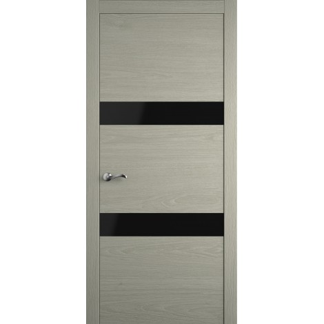 Межкомнатная дверь Мебель-Массив Кремона 2 Эмаль RAL 7044 полотно с остеклением (стекло черное)