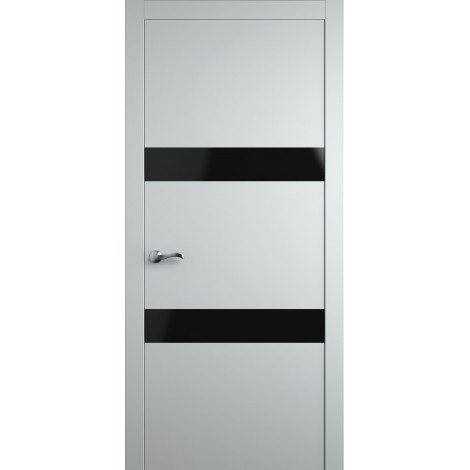Межкомнатная дверь Мебель-Массив Кремона 2 Эмаль белая полотно с остеклением (стекло черное)