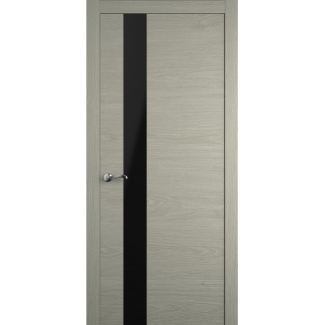 Межкомнатная дверь Мебель-Массив Кремона 3 Эмаль RAL 7044 полотно с остеклением (стекло черное)