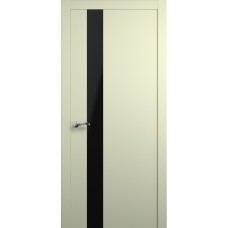 Межкомнатная дверь Мебель-Массив Кремона 3 Эмаль слоновая кость полотно с остеклением (стекло черное)