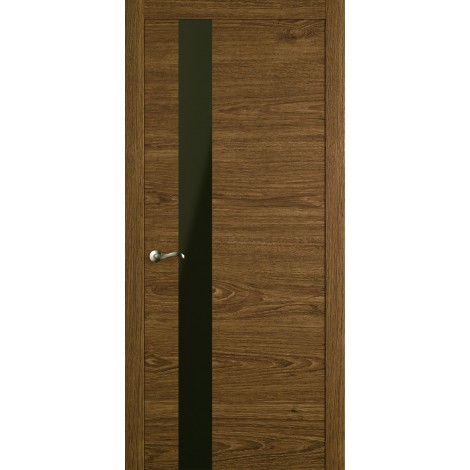 Межкомнатная дверь Мебель-Массив Кремона 3 Светлый дуб полотно с остеклением (стекло черное)