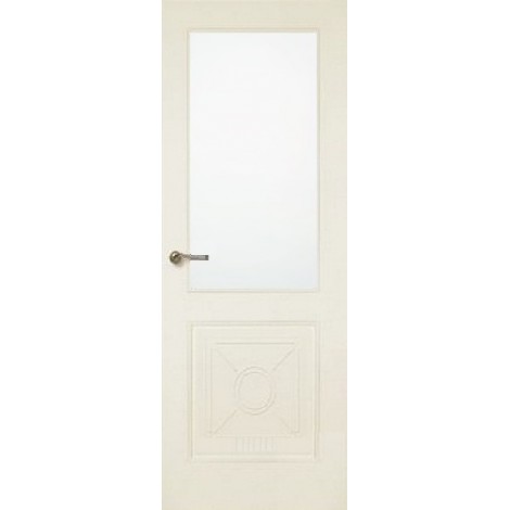 Межкомнатная дверь Мебель-Массив Мадрид 2 Эмаль слоновая кость без патины полотно с остеклением