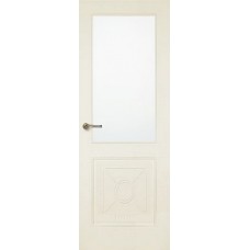 Межкомнатная дверь Мебель-Массив Мадрид 2 Эмаль белая без патины роспись 2 стороны полотно с остеклением