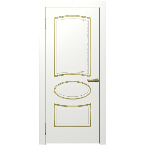 Межкомнатная дверь Мебель-Массив Милан Эмаль RAL 9010 золотая патина полотно глухое