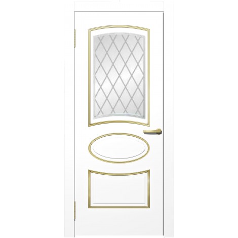 Межкомнатная дверь Мебель-Массив Милан Эмаль белая без патины полотно с остеклением