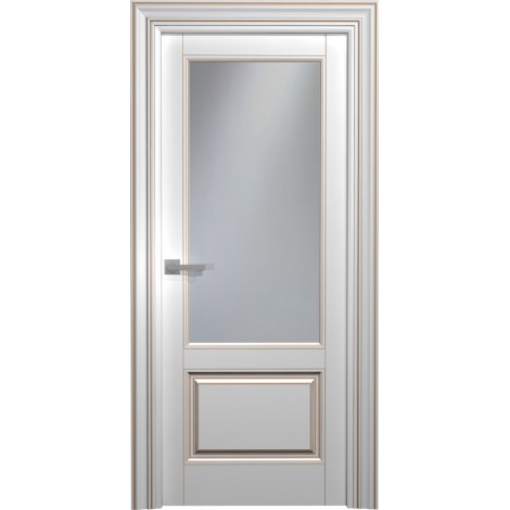 Межкомнатная дверь Мебель-Массив Палермо 1 Эмаль RAL 9010 без патины полотно с остеклением