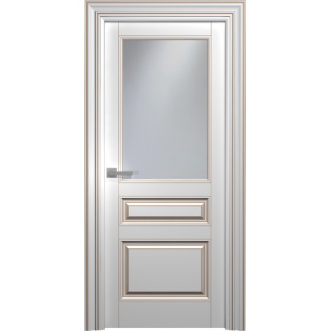 Межкомнатная дверь Мебель-Массив Палермо 3 Эмаль RAL 9010 без патины полотно с остеклением