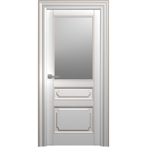 Межкомнатная дверь Мебель-Массив Палермо 4 Эмаль RAL 9010 без патины полотно с остеклением