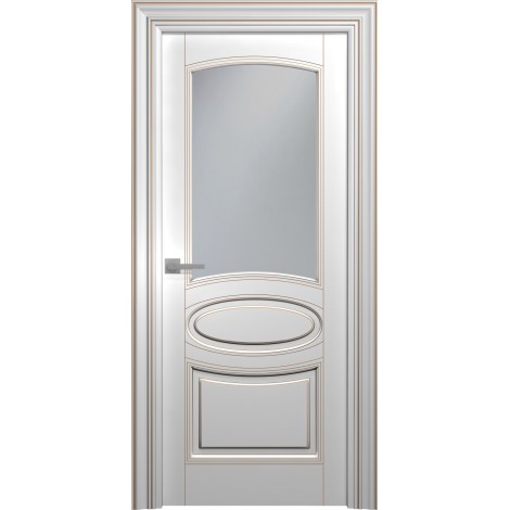 Межкомнатная дверь Мебель-Массив Палермо 5 Эмаль RAL 9010 без патины полотно с остеклением