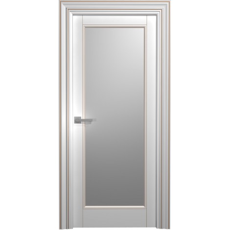 Межкомнатная дверь Мебель-Массив Палермо 6 Эмаль RAL 9010 коричневая патина полотно с остеклением