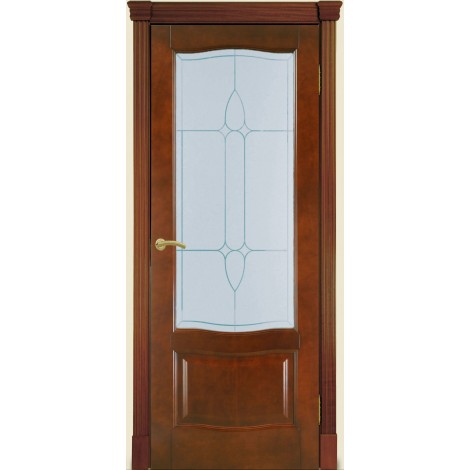 Межкомнатная дверь Мебель-Массив Севилья Миланский орех без патины полотно с остеклением